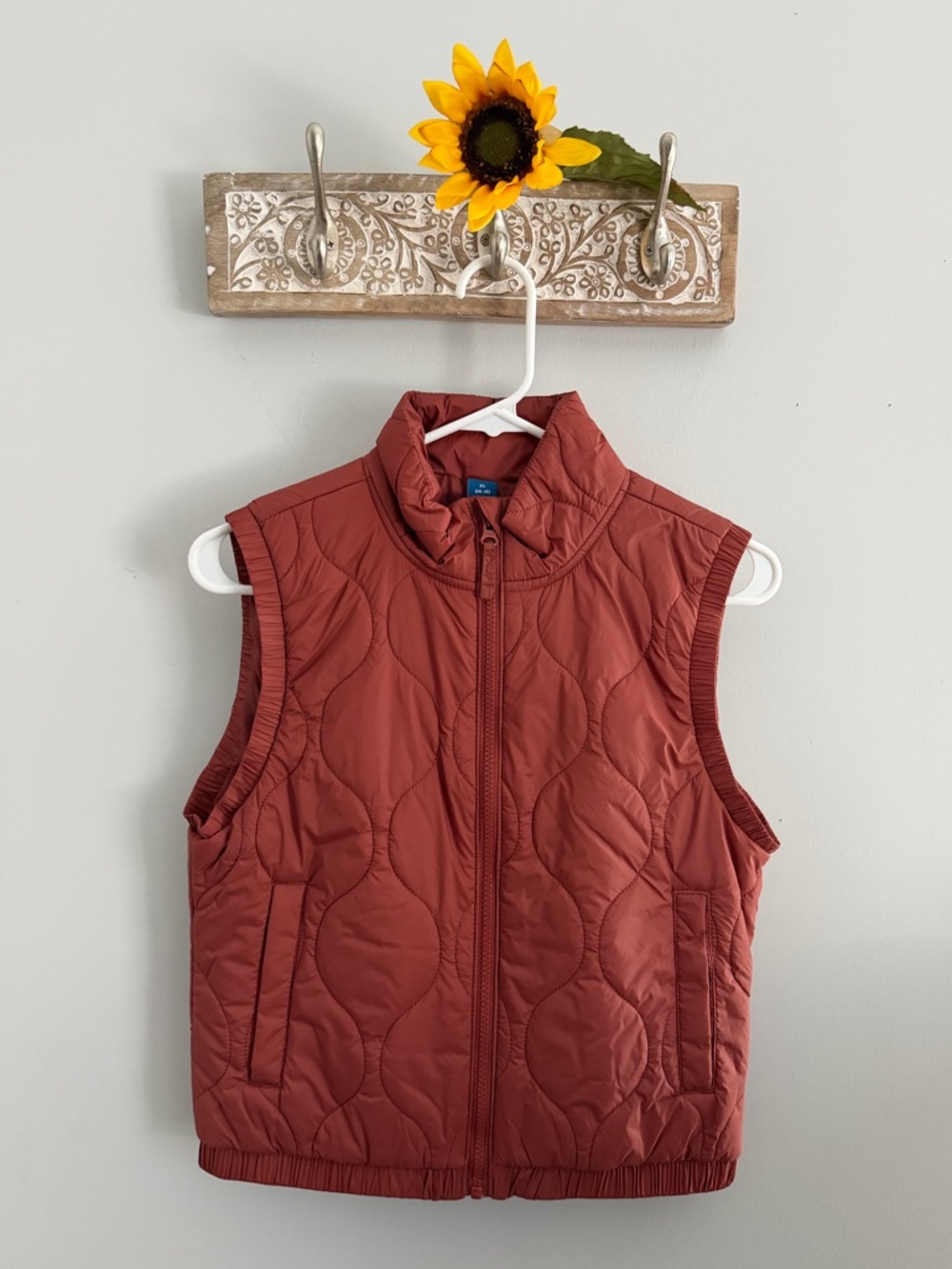 OLD NAVY Girls Cropped Quilted Vest Rust Color Size XL 14–16